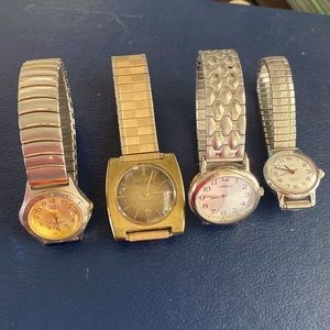 Lot of 4 Watches Three Women One Mens Kathy Ireland•Timex Electric•Carriage•